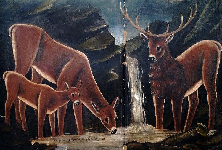 Niko Pirosmanashvili A Family of Deer china oil painting image